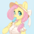 Size: 864x866 | Tagged: safe, artist:melodylibris, derpibooru import, fluttershy, anthro, pegasus, alternate hairstyle, blue background, clothes, colored pupils, cute, eating, female, food, hat, light blue background, looking at you, mare, popsicle, shirt, shyabetes, simple background, solo, sun hat