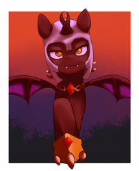 Size: 1300x1600 | Tagged: safe, artist:pascal571, derpibooru import, oc, oc only, oc:fallenlight, alicorn, bat pony, bat pony alicorn, pony, bat wings, evil, horn, solo, wings