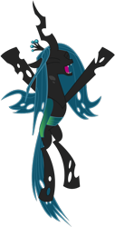 Size: 410x804 | Tagged: safe, artist:alltoasters, derpibooru import, queen chrysalis, changeling, changeling queen, a canterlot wedding, season 2, .svg available, bipedal, eyes closed, female, high res, jumping, simple background, solo, transparent background, vector