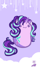 Size: 1080x1920 | Tagged: safe, artist:stainedglasslighthea, derpibooru import, starlight glimmer, pony, unicorn, :3, beady eyes, bean pony, cute, female, glimmerbetes, phone wallpaper, potato pony, solo, wallpaper