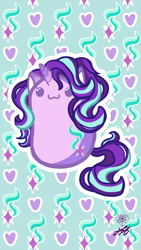 Size: 1080x1920 | Tagged: safe, artist:stainedglasslighthea, derpibooru import, starlight glimmer, pony, unicorn, :3, beady eyes, bean pony, cute, female, glimmerbetes, phone wallpaper, potato pony, solo, wallpaper