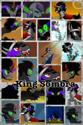 Size: 1200x1800 | Tagged: safe, artist:princessemerald7, derpibooru import, edit, edited screencap, screencap, king sombra, sapphire joy, crystal pony, pony, unicorn, season 3, the crystal empire, collage, female, male, mare, somby, stallion