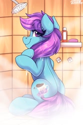 Size: 1340x2024 | Tagged: safe, artist:shadowreindeer, derpibooru import, oc, oc:nohra, pony, commission, shower