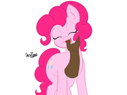 Size: 4098x3072 | Tagged: safe, artist:datzigga, derpibooru import, pinkie pie, earth pony, human, pony, disembodied hand, eyes closed, female, finger in mouth, hand, human male, human male on mare, human on pony action, interspecies, male, mare, open mouth, open smile, simple background, smiling, straight, white background