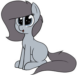 Size: 1187x1157 | Tagged: safe, artist:axlearts, ponerpics import, oc, oc only, oc:delpone, earth pony, pony, earth pony oc, open mouth, simple background, sitting, smiling, starry eyes, transparent background, wingding eyes