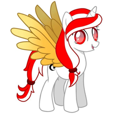 Size: 719x681 | Tagged: safe, artist:tialtri, derpibooru import, oc, oc:sinar bulan indonesia, alicorn, pony, alicorn oc, blind, blind eye, blind pony, colored wings, female, horn, looking at you, mare, open mouth, open smile, simple background, smiling, solo, white background, wings