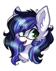 Size: 423x540 | Tagged: safe, artist:tay-niko-yanuciq, derpibooru import, oc, oc only, earth pony, pony, bust, chest fluff, ear fluff, ears, earth pony oc, female, glasses, mare, simple background, smiling, solo, transparent background