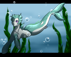 Size: 5000x4000 | Tagged: safe, artist:o-demonkill-o, derpibooru import, oc, oc only, hybrid, merpony, seapony (g4), siren, bubble, commission, fish tail, flowing tail, looking at you, mermaid tail, ocean, purple eyes, seaweed, solo, swimming, tail, underwater, water, ych result