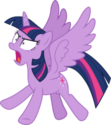 Size: 3000x3383 | Tagged: safe, artist:cloudyglow, derpibooru import, twilight sparkle, twilight sparkle (alicorn), alicorn, pony, horse play, .ai available, angry, open mouth, shrunken pupils, simple background, solo, spread wings, transparent background, vector, wings