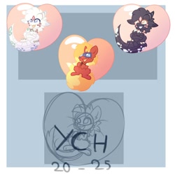 Size: 2000x2000 | Tagged: safe, artist:michini, derpibooru import, chibi, cute, heart, heart pillow, pillow, smiling, ych example, your character here