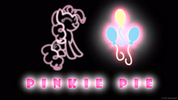 Size: 1920x1080 | Tagged: safe, artist:nsaiuvqart, derpibooru import, pinkie pie, earth pony, pony, black background, cutie mark, female, mare, simple background, wallpaper