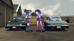 Size: 1200x675 | Tagged: safe, artist:thatradhedgehog, derpibooru import, sci-twi, twilight sparkle, equestria girls, car, l.a. noire, tucker torpedo