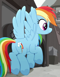 Size: 563x720 | Tagged: safe, derpibooru import, screencap, rainbow dash, rainbow roadtrip, butt, cropped, plot, rainbutt dash, solo