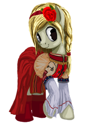 Size: 1280x1707 | Tagged: safe, artist:dr-fade, derpibooru import, oc, oc only, pony, blonde, blonde hair, braid, clothes, dress, female, flower, flower in hair, nation ponies, ponified, simple background, solo, transparent background, ukraine, vyshyvanka, vyshyvanka day