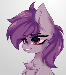 Size: 1890x2160 | Tagged: safe, artist:lunylin, derpibooru import, oc, oc only, oc:ametist bell, bat pony, smiling