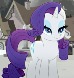 Size: 511x539 | Tagged: safe, derpibooru import, screencap, rarity, pony, unicorn, rainbow roadtrip, cropped, female, frown, impatient, lidded eyes, mare, rarity is not amused, solo, unamused