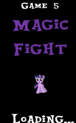 Size: 311x500 | Tagged: safe, artist:jbm-deviantart, derpibooru import, twilight sparkle, unicorn twilight, pony, unicorn, female, game, mare, rainbow.exe, smiling, text, title card, youtube link