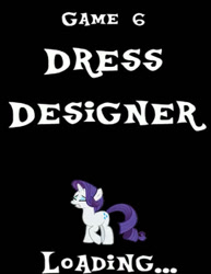 Size: 396x513 | Tagged: safe, artist:jbm-deviantart, derpibooru import, rarity, pony, unicorn, eyes closed, female, game, mare, rainbow.exe, solo, text, title card, youtube link