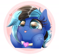 Size: 1884x1760 | Tagged: safe, artist:phoenixrk49, derpibooru import, oc, oc only, pony, ear fluff, ears, eye clipping through hair, eye reflection, fangs, heart, hoof on cheek, reflection, simple background, solo, tongue, tongue out, white background