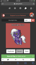 Size: 1242x2208 | Tagged: safe, derpibooru import, oc, oc:moonlight bliss, bat pony, pony, pony town, solo