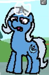 Size: 341x517 | Tagged: safe, artist:pokehidden, derpibooru import, trixie, pony, unicorn, female, frown, horn, magic, mare, open mouth, trixie is not amused, unamused