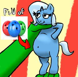 Size: 1248x1234 | Tagged: safe, artist:xppp1n, trixie, oc, oc:anon, bowling ball, meme, ponified, ponified meme