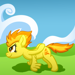 Size: 2048x2048 | Tagged: safe, artist:xppp1n, spitfire, pegasus, pony, female, mare, push-ups, solo, wing-ups