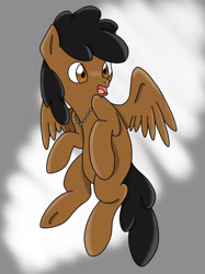 Size: 1799x2401 | Tagged: safe, artist:gogofan, derpibooru import, oc, oc:tinker ken, pegasus, flying, looking back, male, open mouth, pegasus oc