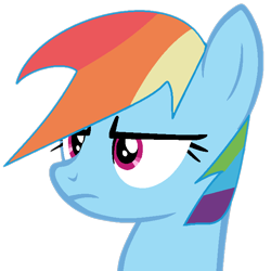 Size: 668x667 | Tagged: safe, artist:kingbases, artist:twilyisbestpone, derpibooru exclusive, derpibooru import, rainbow dash, pegasus, pony, base used, bust, female, frown, mare, rainbow dash is not amused, simple background, solo, transparent background, unamused