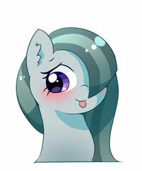 Size: 2903x3500 | Tagged: safe, artist:leo19969525, derpibooru import, marble pie, earth pony, pony, :p, blushing, bust, cute, female, hair, looking at you, marblebetes, mare, simple background, solo, tongue, tongue out, white background