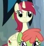 Size: 141x147 | Tagged: safe, derpibooru import, edit, edited screencap, screencap, roseluck, alicorn, newbie dash, alicornified, animation error, cropped, everyone is an alicorn, green eyes, picture for breezies, race swap, red mane, rosecorn, tan coat