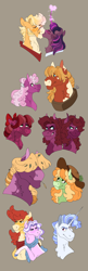 Size: 2260x6980 | Tagged: safe, artist:angstyram, derpibooru import, apple bloom, applejack, big macintosh, cheerilee, diamond tiara, twilight sparkle, twilight sparkle (alicorn), oc, oc:hollyhock, oc:honeysuckle, oc:huckleberry snapper, oc:lumos, oc:mulberry, oc:pear marie butter ii, alicorn, earth pony, pony, beige background, bust, canon x oc, cheerimac, cowboy hat, diamondbloom, eyes closed, female, hair over eyes, hat, infidelity, kissing, lesbian, male, mare, offspring, older, older apple bloom, older diamond tiara, parent:big macintosh, parent:cheerilee, parent:fancypants, parent:fleur-de-lis, parents:cheerimac, parents:fancyfleur, scar, shipping, simple background, stallion, straight, straw in mouth, twijack