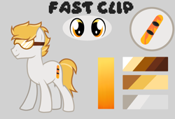 Size: 2703x1836 | Tagged: safe, derpibooru import, oc, oc:fast clip, earth pony, cutie mark, earth pony oc, goggles, male, reference sheet, simple background, snowboard, stallion