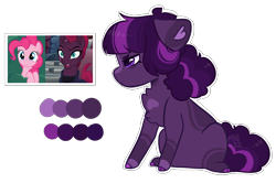 Size: 2557x1697 | Tagged: safe, artist:moccabliss, derpibooru import, pinkie pie, tempest shadow, oc, earth pony, pony, female, filly, foal, magical lesbian spawn, offspring, parent:pinkie pie, parent:tempest shadow, parents:tempestpie, simple background, transparent background