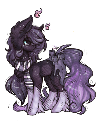 Size: 693x848 | Tagged: safe, artist:tay-niko-yanuciq, derpibooru import, oc, oc only, earth pony, pony, clothes, ear fluff, ears, earth pony oc, looking back, scarf, simple background, socks, solo, transparent background