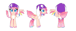 Size: 1332x547 | Tagged: safe, artist:lupulrafinat, derpibooru import, oc, oc only, pegasus, pony, eyelashes, hat, one wing out, pegasus oc, simple background, smiling, transparent background, wings