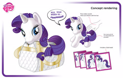 Size: 2500x1618 | Tagged: safe, derpibooru import, rarity, human, pony, unicorn, g4, concept, concept art, hand, merchandise, my little pony logo, pampered pony, petting, purse, stock vector, toy