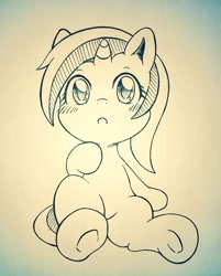 Size: 1650x2048 | Tagged: safe, artist:auntie_grub, derpibooru import, minuette, pony, unicorn, female, horn, looking at you, mare, solo