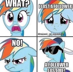 Size: 496x495 | Tagged: safe, derpibooru import, rainbow dash, pegasus, pony, may the best pet win, the super speedy cider squeezy 6000, angry, artifact, backwards ballcap, baseball cap, cap, caption, comic, crying, hat, image macro, impact font, needs more jpeg, radical, sad, shocked, solo, sunglasses, text, watermark