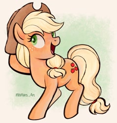 Size: 1952x2048 | Tagged: safe, artist:mn27, derpibooru import, applejack, earth pony, pony, cute, featured image, female, jackabetes, mare, open mouth, open smile, smiling, solo