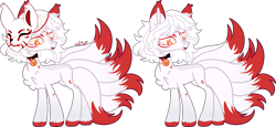 Size: 2627x1205 | Tagged: safe, artist:kurosawakuro, derpibooru import, oc, original species, pony, base used, female, kitsune, kitsune pony, mask, simple background, solo, transparent background