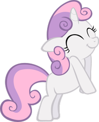 Size: 2212x2711 | Tagged: safe, artist:redtoxindash, derpibooru import, sweetie belle, pony, unicorn, ponyville confidential, season 2, ^^, cute, daaaaaaaaaaaw, diasweetes, eyes closed, female, filly, foal, happy, simple background, smiling, solo, transparent background, vector