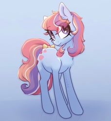 Size: 1495x1640 | Tagged: safe, artist:_alixxie_, derpibooru import, sweet stuff, earth pony, pony, twinkle eyed pony, g1, g4, chest fluff, eye clipping through hair, eyebrows, eyebrows visible through hair, female, full body, g1 to g4, generation leap, hooves, mare, solo, standing, watermark