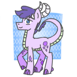 Size: 1280x1280 | Tagged: safe, artist:stormy-gurl, derpibooru import, oc, oc only, oc:tanzanite, dracony, hybrid, interspecies offspring, offspring, parent:rarity, parent:spike, parents:sparity