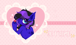 Size: 2000x1200 | Tagged: safe, artist:fenix-artist, derpibooru import, oc, oc only, pegasus, pony, blowing a kiss, bust, commission, eyelashes, female, heart, mare, one eye closed, pegasus oc, smiling, solo, underhoof, valentine's day card, wings, wink, ych result