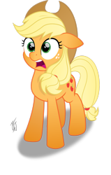 Size: 1954x3069 | Tagged: safe, artist:mlp-scribbles, applejack, earth pony, pony, my little pony: the movie, applejack's hat, clothes, cowboy hat, cute, female, hat, jackabetes, mare, open mouth, shocked, shocked expression, simple background, solo, transparent background, vector