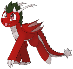 Size: 1135x1076 | Tagged: safe, artist:2k.bugbytes, ponybooru exclusive, oc, oc:dragonfire(havock), dracony, hybrid, ponybooru collab 2022, claws, horns, male, mane, tail, tongue, tongue out, wings