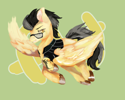 Size: 2738x2190 | Tagged: safe, artist:milarvozmido, derpibooru import, oc, oc only, pegasus, pony, glasses, male, solo, stallion, wings