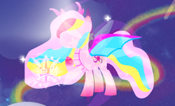 Size: 3200x1940 | Tagged: artist needed, safe, derpibooru import, oc, oc only, alicorn, pony, abstract background, minimalist, 毁灭虹光