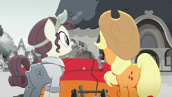 Size: 1920x1080 | Tagged: safe, derpibooru import, screencap, applejack, torque wrench, rainbow roadtrip, butt, plot